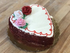 Valentines red velvet cake